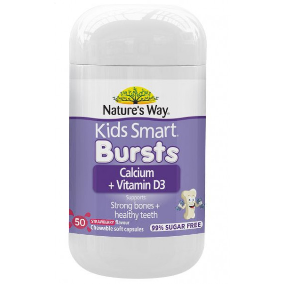 Natures Way Kids Smart Burstlets Calcium and Vitamin D3 50 Capsules