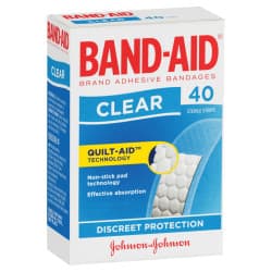 Band Aid Clear Adhesive Strips 40 Pack