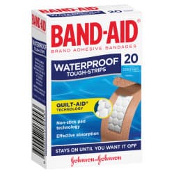 Band Aid Tough Strips Waterproof Regular 20 Pack