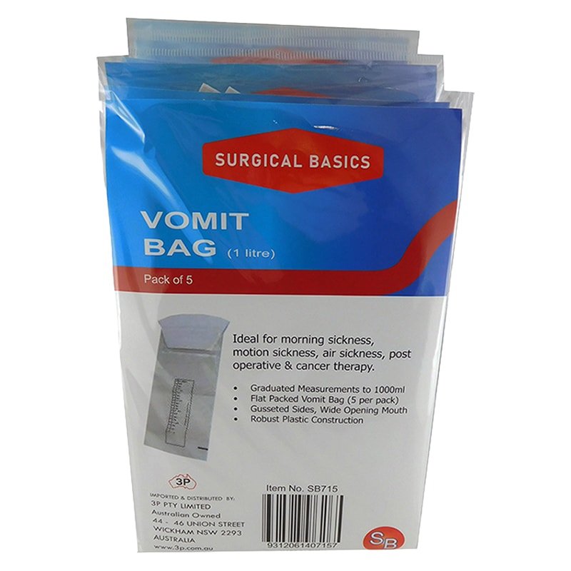 Buy Surgical Basics Vomit Bag 5 Pack Online at Pharmacy Direct