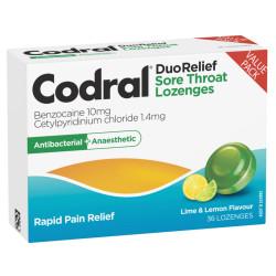 Codral Sore Throat Lozenges Lime And Lemon Lozenges 36 Expiry date 06/26