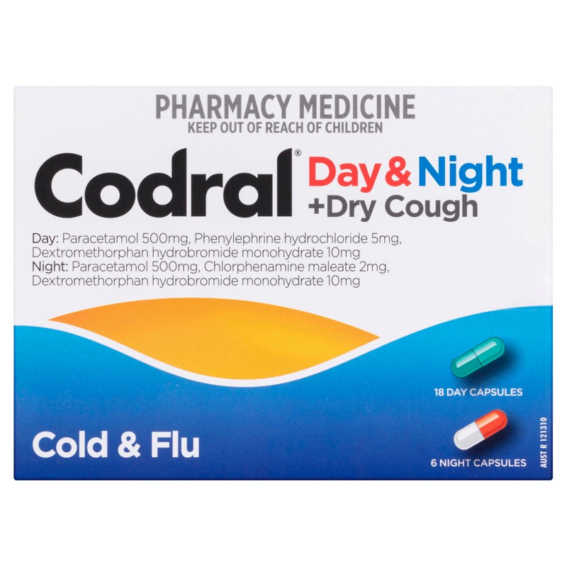 Buy Codral PE Cold and Flu Plus Cough Day and Night Capsules 24 Online ...