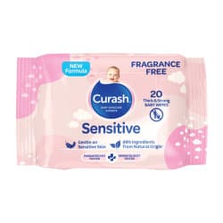 Curash Fragrance Free Baby Wipes 20 Pack
