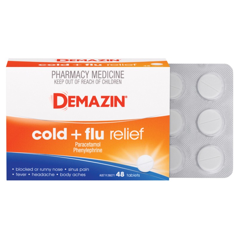 Buy Demazin Cold and Flu Relief Tablets 48 Online at Pharmacy Direct