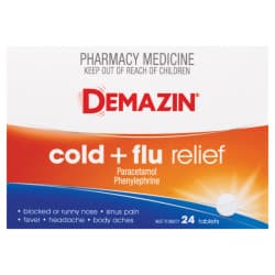 Demazin Cold and Flu Relief Tablets 24 Expiry date 05/26