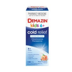 Demazin Kids 6 Plus Cold Relief Colour Free Syrup 100ml