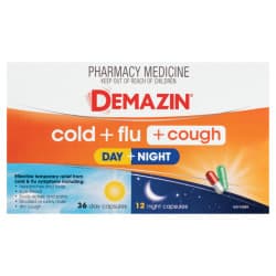 Demazin Cold Plus Flu Plus Cough Day and Night Capsules 48