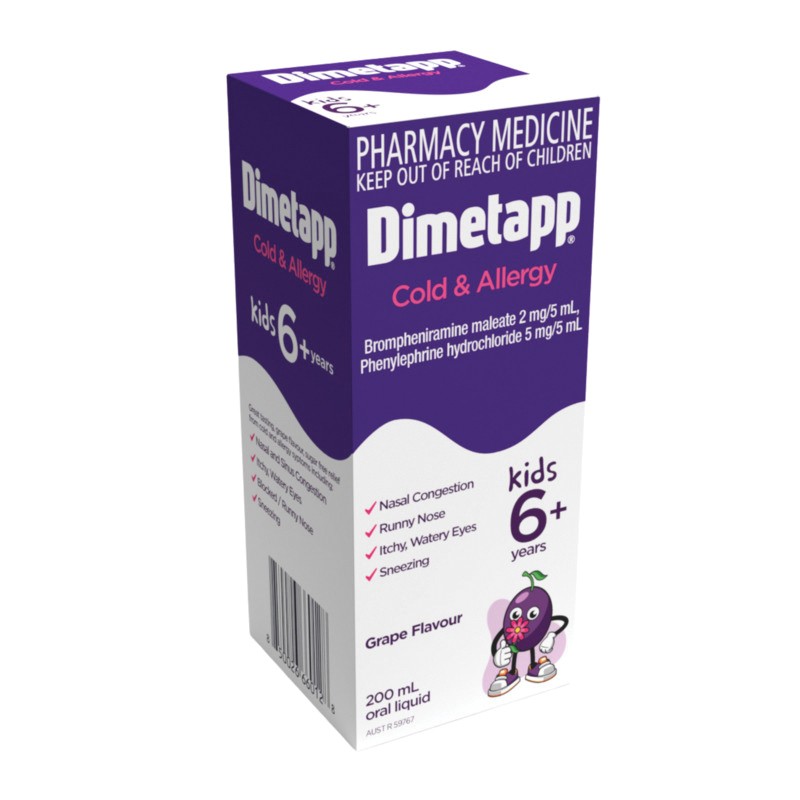 Buy Dimetapp Kids Cold and Allergy 6 years Plus 200ml Online at ...