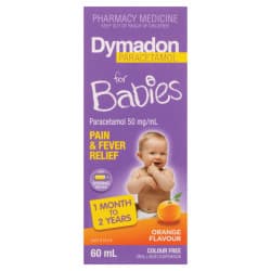 Dymadon for Babies 1 Month to 2 Years Colour Free Orange 60ml