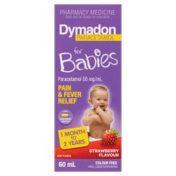 Dymadon for Babies 1 Month to 2 Years Colour Free Strawberry 60ml