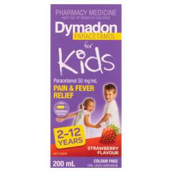 Dymadon for Kids 2 12 Years Colour Free Strawberry 200ml