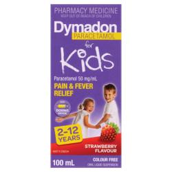 Dymadon Paracetamol For Kids 2 12yrs Strawberry 100ml