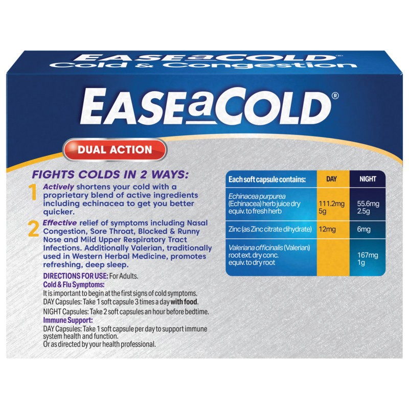 Buy Ease A Cold Cold And Congestion Day And Night Soft Capsules 30 ...