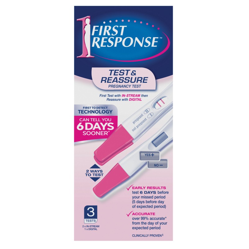 Buy First Response Test And Reassure 3 Tests Online at Pharmacy Direct
