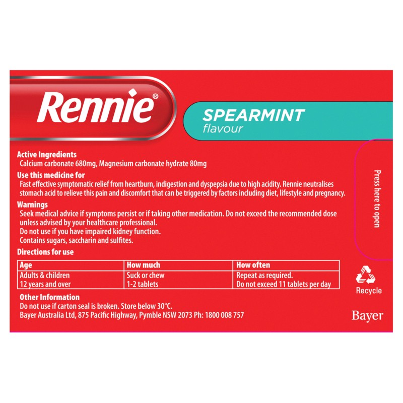 Rennie Ranges Buy Rennie Tablets 48 Online at Pharmacy Direct