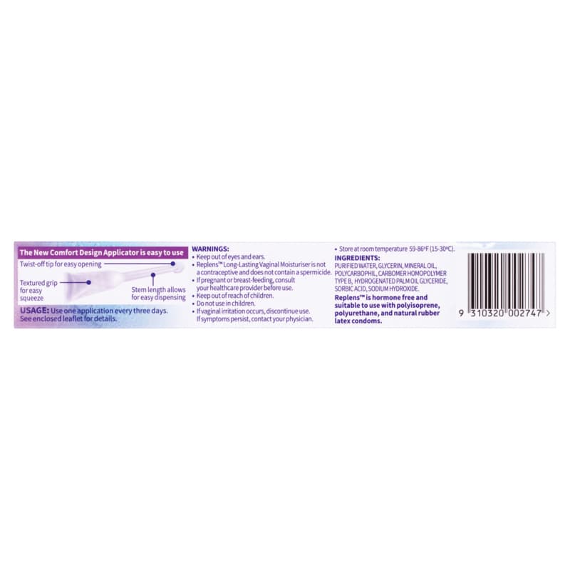 Replens Vaginal Moisturiser 3 Pack - 9310320002747 Replens Vaginal Moisturiser 3 Pack - 9310320002747
