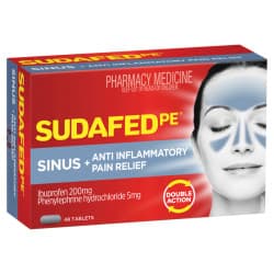Sudafed PE Sinus Plus Anti Inflammatory Pain Relief Tablets 48