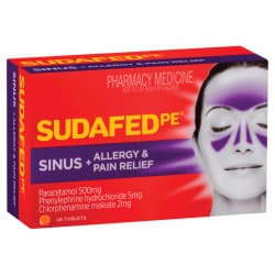 Sudafed PE Sinus Allergy And Pain Relief Tablets 48