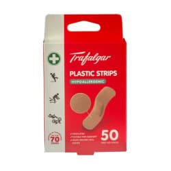 Trafalgar First Aid Plastic Strips Hypoallergenic 50 Strips