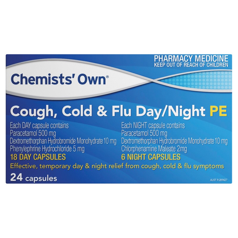 Buy Chemists Own Cough Cold and Flu Day and Night PE Capsule 24 Online ...