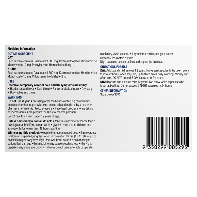 Buy Chemists Own Cough Cold and Flu Day and Night PE Capsule 24 Online ...