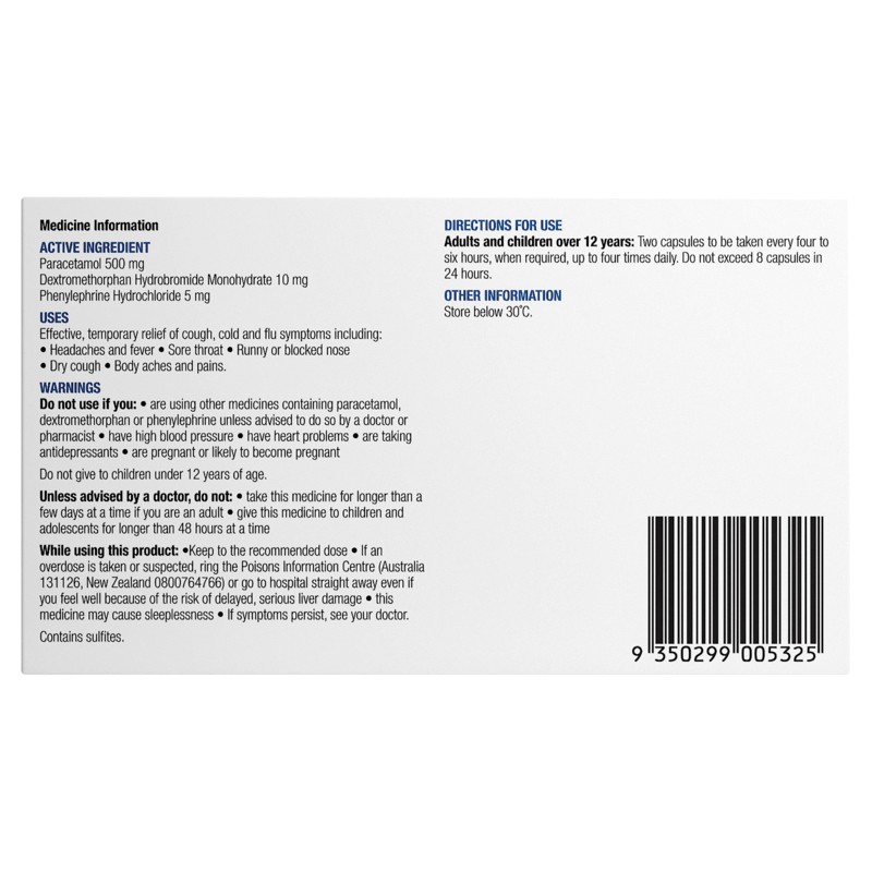 Buy Chemists Own Cough Cold and Flu Relief PE Capsules 48 Online at ...