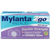 Mylanta 2go Antacid Double Strength 24 Tablets