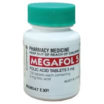 Megafol Folic Acid 5mg 100 Tablets