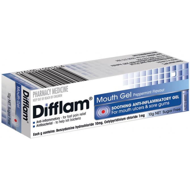 Buy Difflam Antibacterial Mouth Gel 10g Online Pharmacy Direct