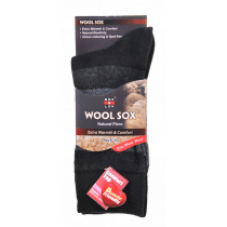 Sox & Lox Mens Business Diabetic Friendly (Wool) Socks 3-Toned Black (Size 6 - 11)