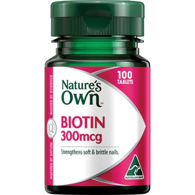 Natures Own Biotin 300mcg 100 Tablets 9316090016724