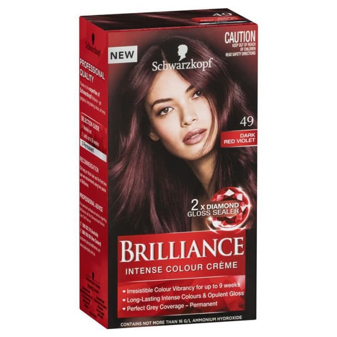 Buy Schwarzkopf Brilliance Intense Permanent Hair Colour 49 Dark Red Violet  Online | Pharmacy Direct