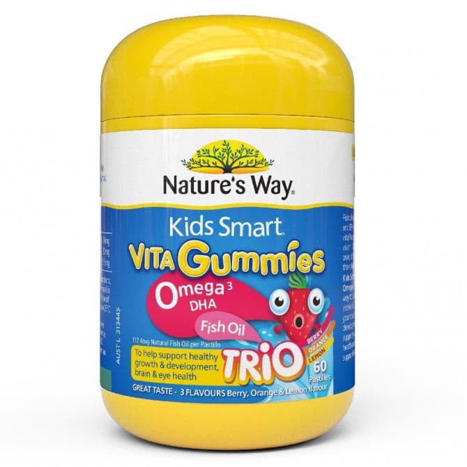 Natures Way Kids Smart Vita Gummies Omega 3 Fish Oil 60 Gummies