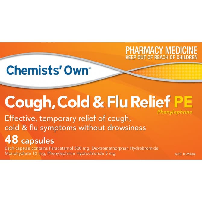 Buy Chemists Own Cough Cold & Flu Relief PE 48 Capsules Online