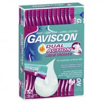 Gaviscon Dual Action Liquid 10ml 12 Sachets