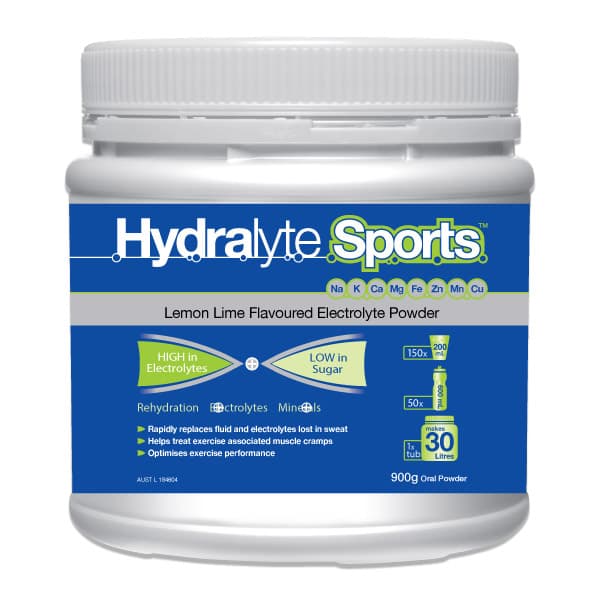 Buy Hydralyte Sports Electrolyte Powder Lemon Lime 900g Online