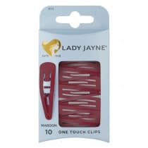 Lady Jayne One Touch Clip Maroon 10 Pack