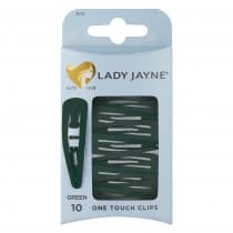 Lady Jayne One Touch Clip Green 10 Pack
