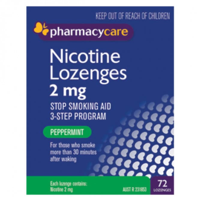 Buy Pharmacy Care Nicotine Lozenges 2mg Peppermint 72 Pack Online