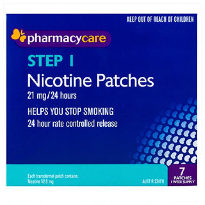 Buy Pharmacy Care Nicotine Patches 21mg 7 Pack Online Pharmacy Direct