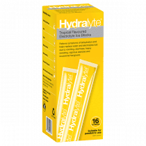 Hydralyte Electrolyte Ice Blocks Tropical 16 X 62.5ml Pack