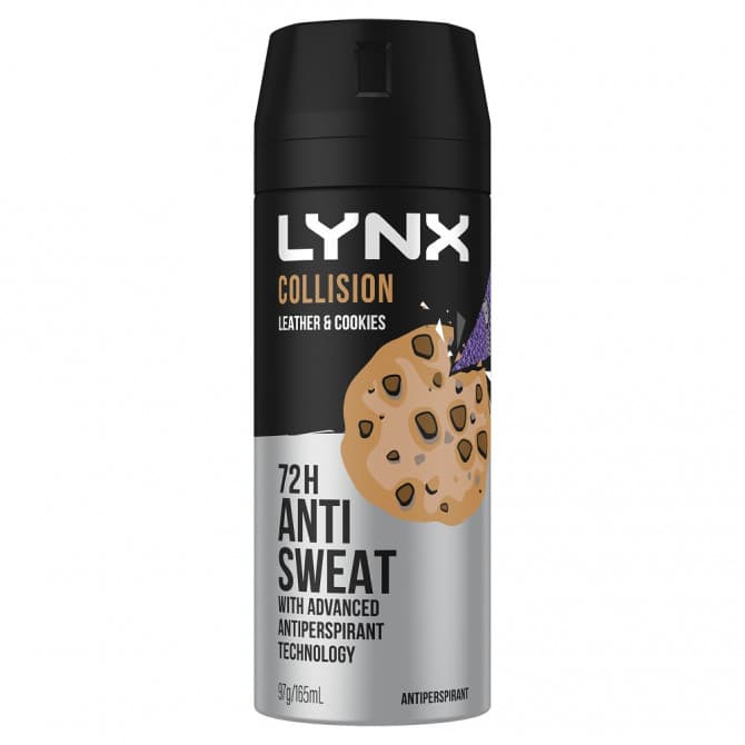 Buy Lynx Antiperspirant Collision Leather Plus Cookies 165ml Online