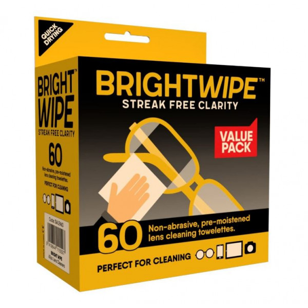 Bright Wipe Lens Wipes 60 Pack 9419844115527
