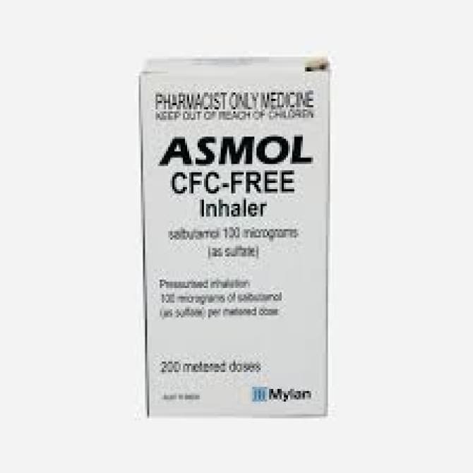 Buy Asmol CFC Free Inhaler With Dose Counter 100mcg /200 Dose (S3) Online