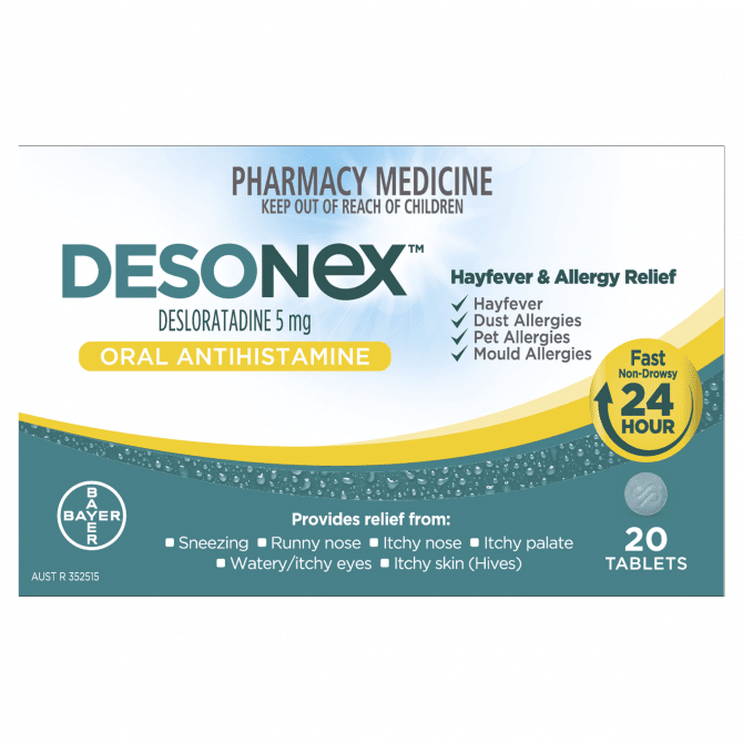 Buy Desonex Hayfever & Allergy 5mg 20 Tablets Online