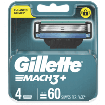 Gillette Mach3+ Replacement Cartridges 4 Pack