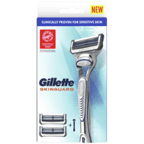 Gillette Skinguard Razor Handle + 2 Cartridges