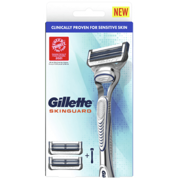Gillette Skinguard Razor Handle + 2 Cartridges 4987176038210