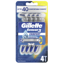 Gillette Sensor 3 Comfort Disposable Razors 4 Pack