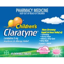 Children’s Claratyne® Bubblegum Chewables 10 Tablets